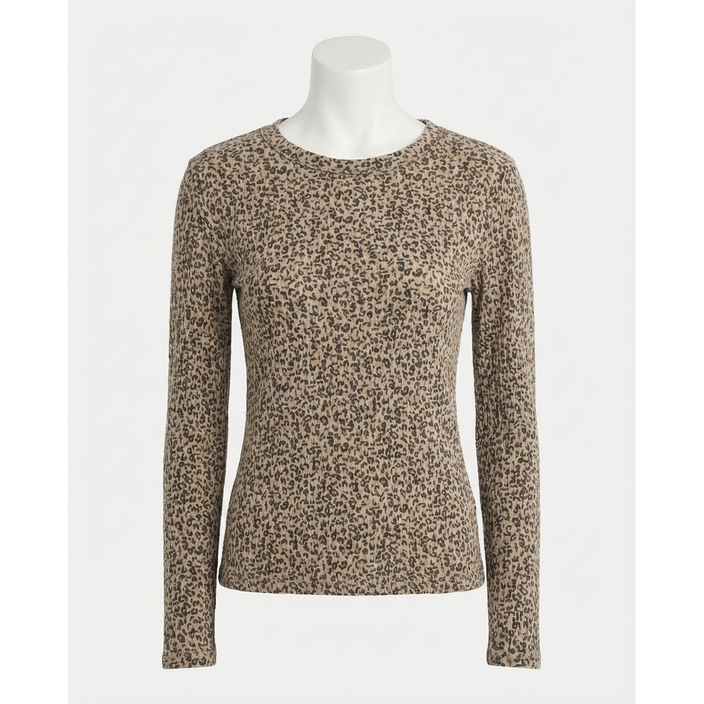 NEW Z SUPPLY arlet animal mini thermal top in suede leopard